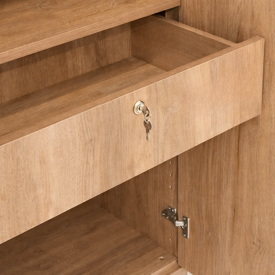 2 Door Wardrobe with Drawer and 1 Hanging Space + Free Sample Kit